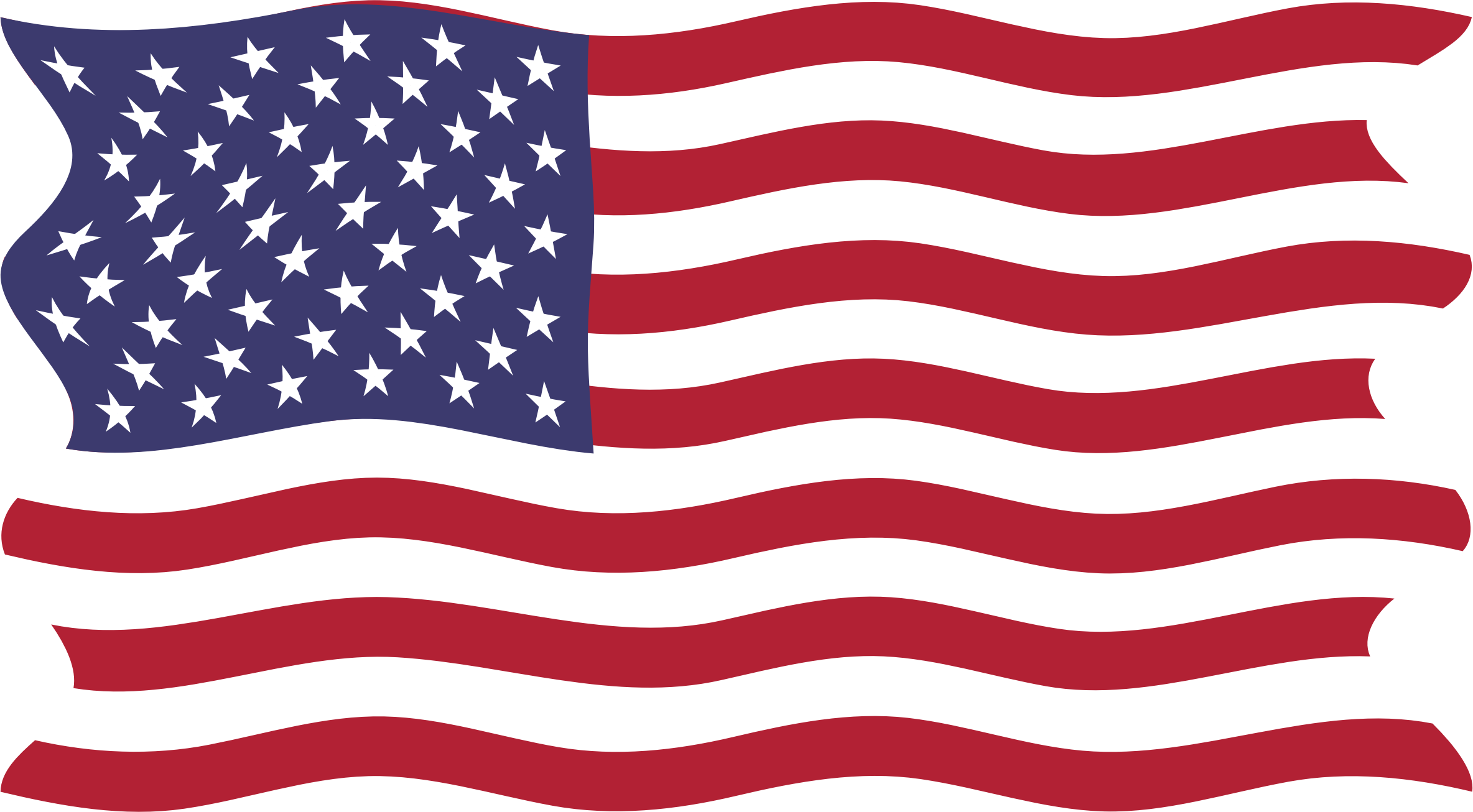 Waving United States flag with 50 white stars on blue canton and 13 red-and-white stripes.