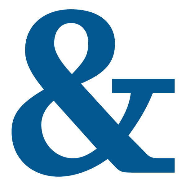 Blue Ampersand Symbol - Clean Typography Icon for Design & Web Use