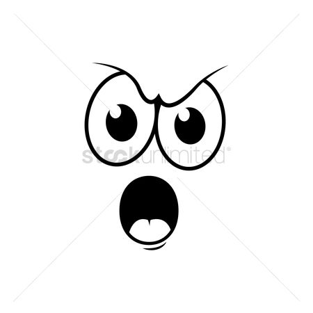 Cartoon face with wide eyes and open mouth expressing shock or surprise.
