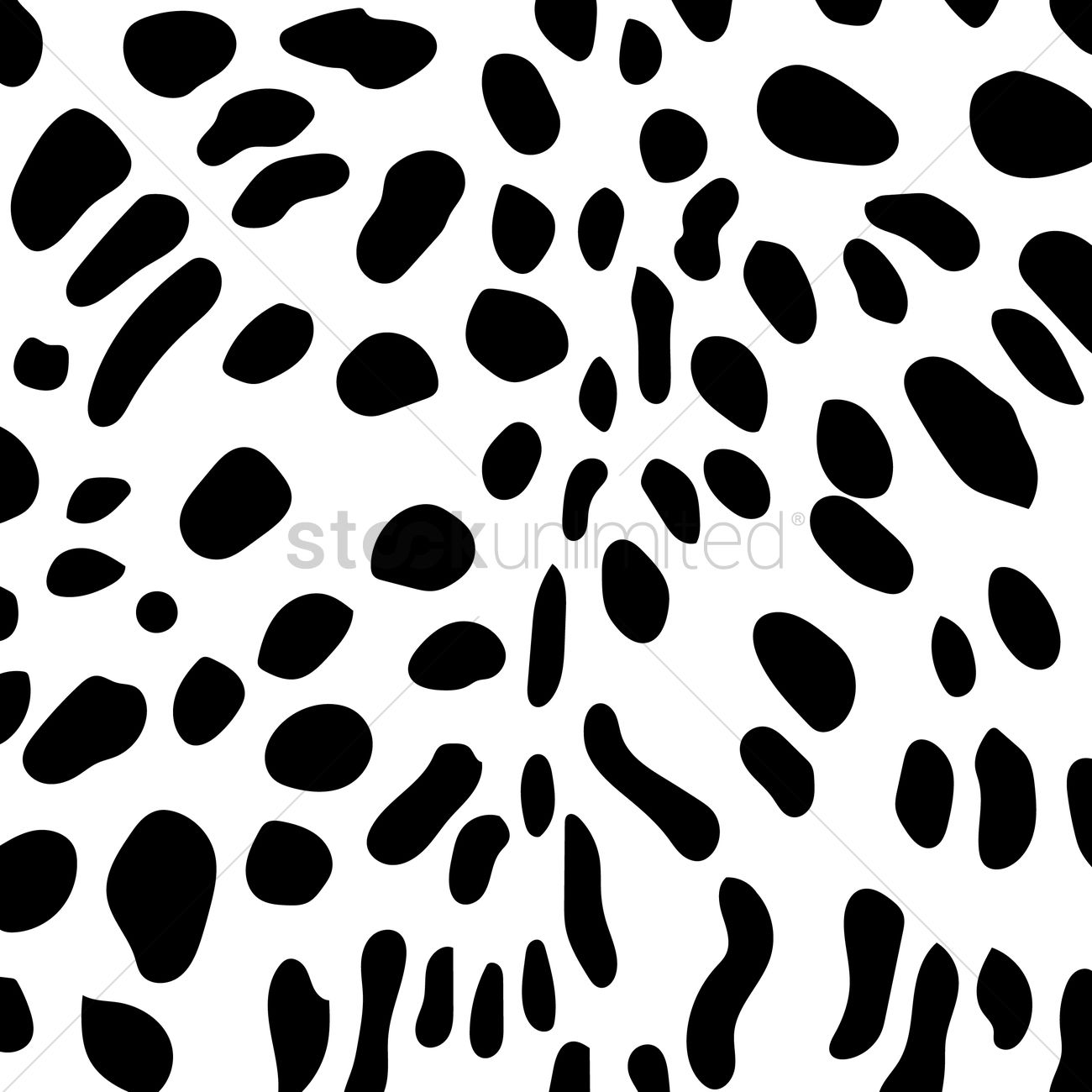 Black irregular spots on white background, resembling abstract animal print or minimalist pattern design.