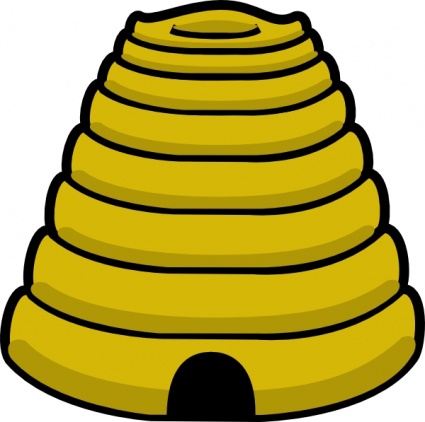 Traditional Beehive Illustration - Honeybee Habitat & Apiary Symbol