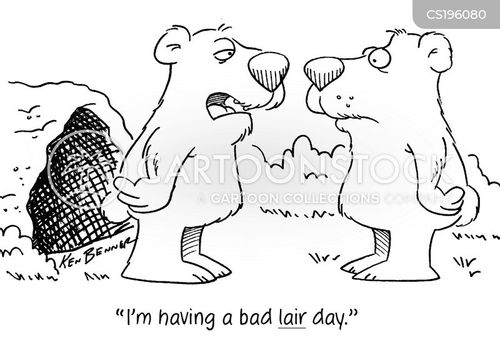 "Bad Lair Day" Cartoon - Polar Bear Wordplay Humor