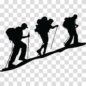 Hiking Adventure Silhouette - Trail Trekking Illustration
