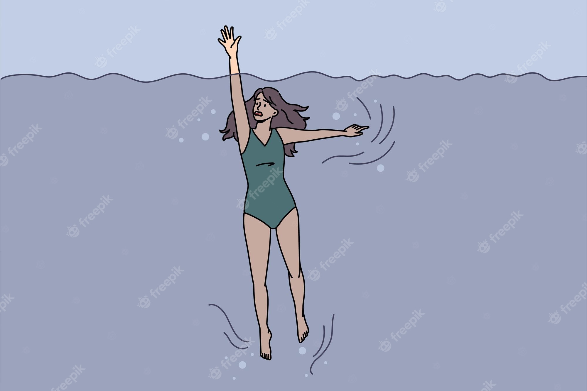 Illustration Woman Drowning Vector Stock Vector (Royalty Free - Clip ...