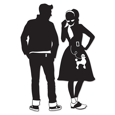 Retro Fifties Dancers In Silhouette Royalty Free SVG, Cliparts 