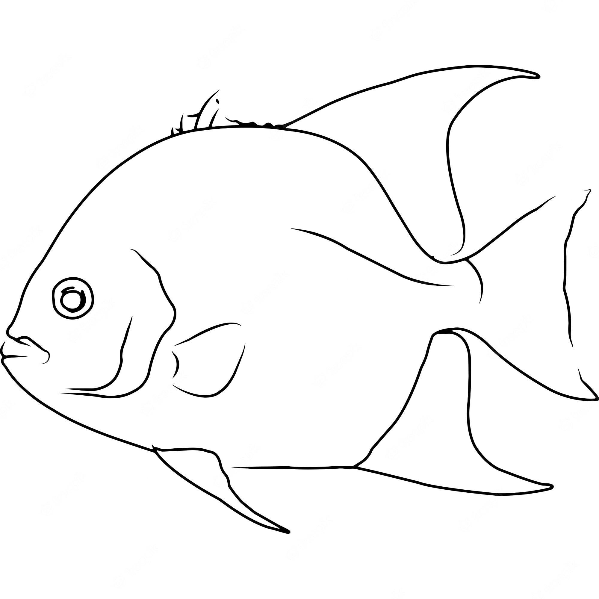 Tropical Fish Coloring Page - Free Printable Outline for Kids & Artists