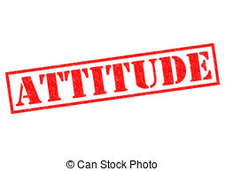 Red rubber stamp reading "ATTITUDE" in bold uppercase letters on white background.