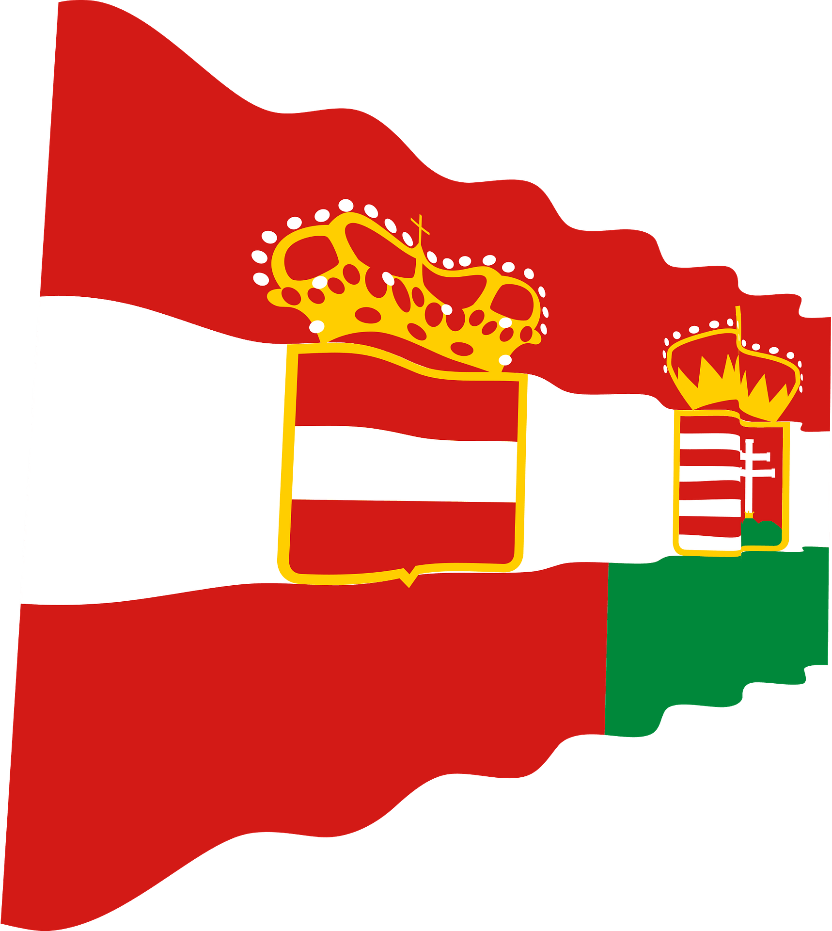 Vector Illustration Of A Waving Flag Of Austria Hungary All Clip Art