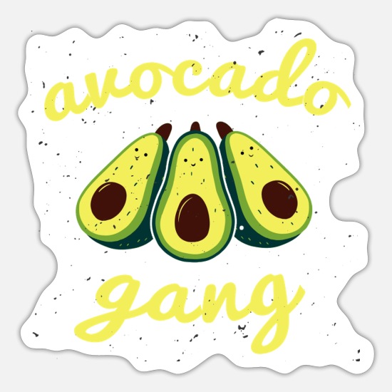 Avocado Gang Sticker - Fun Food-Themed Graphic Design