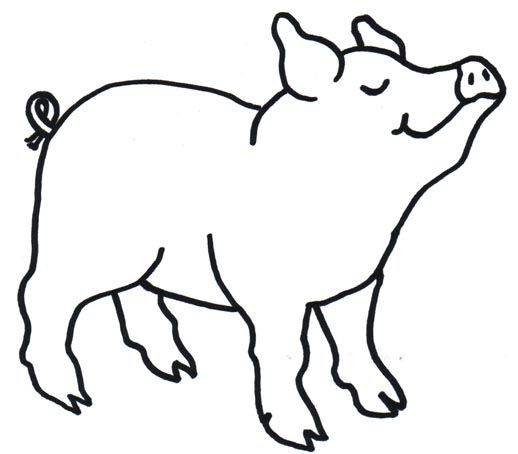 Cute Pig Coloring Page for Kids - Free Printable Download