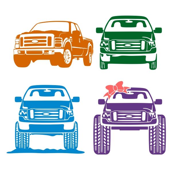 Pickup Truck Illustration Set - Colorful Vector Designs for Automotive Themes