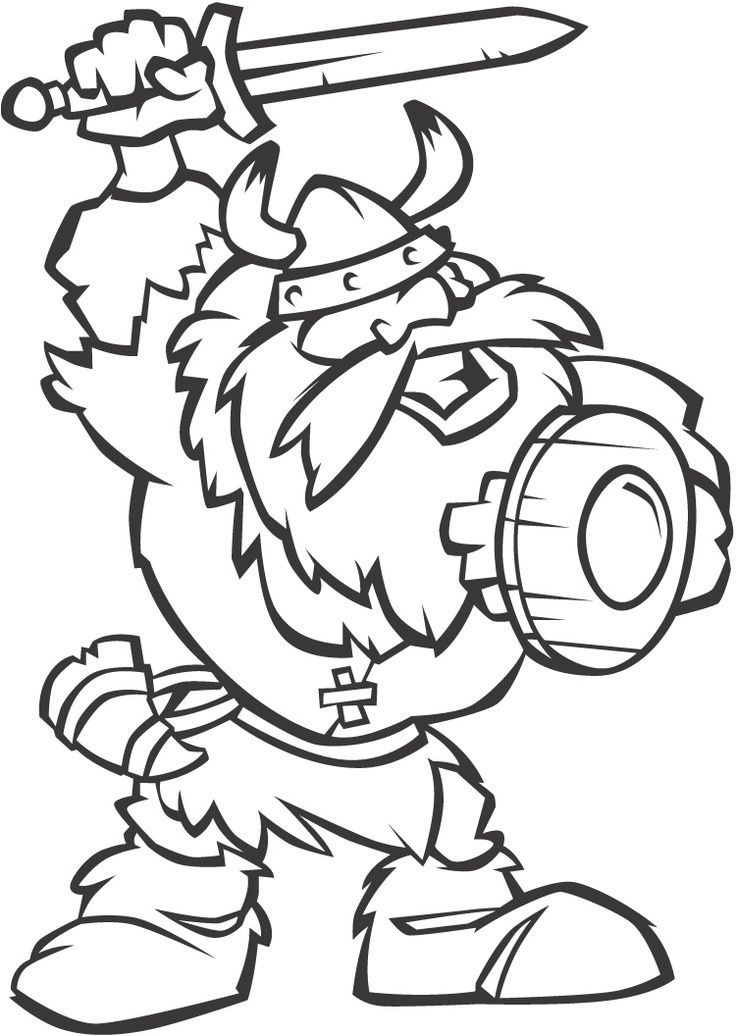 Viking Warrior Coloring Page - Free Printable for Kids & Adults