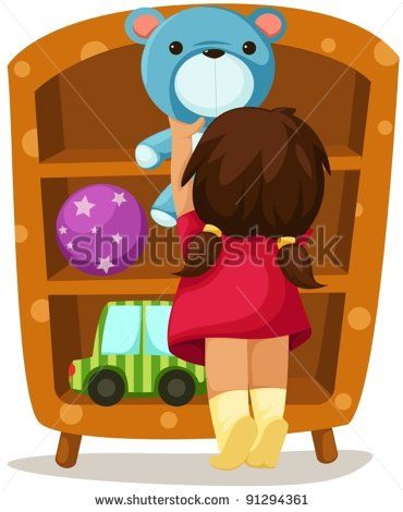 Child Organizing Toys on Wooden Shelf - Playroom Organization Inspiration