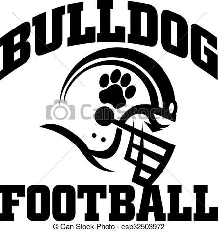 Bulldog Football Team Logo - Mascot Helmet Design