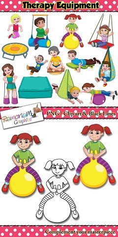 Therapy Equipment Clip Art for Pediatric Occupational & Physical Therapy
