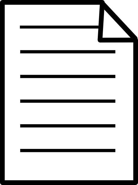 Generic document icon with folded corner and horizontal lines representing text content.