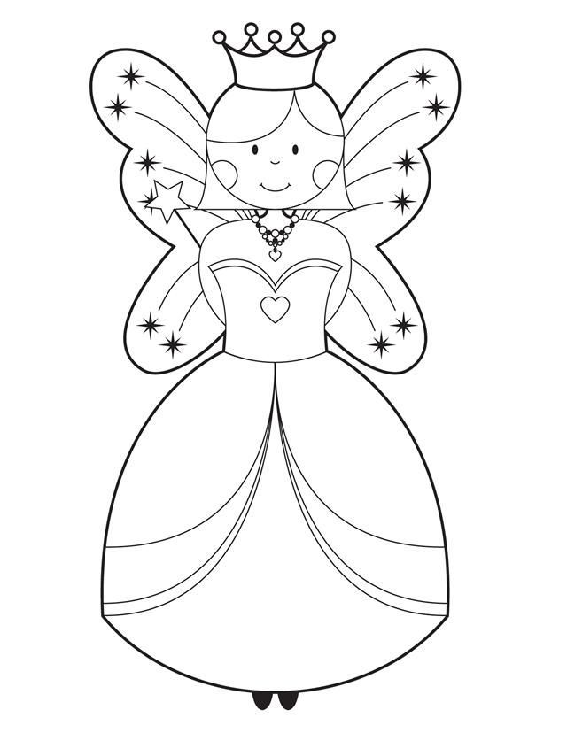 Fairy Princess Coloring Page - Free Printable for Kids