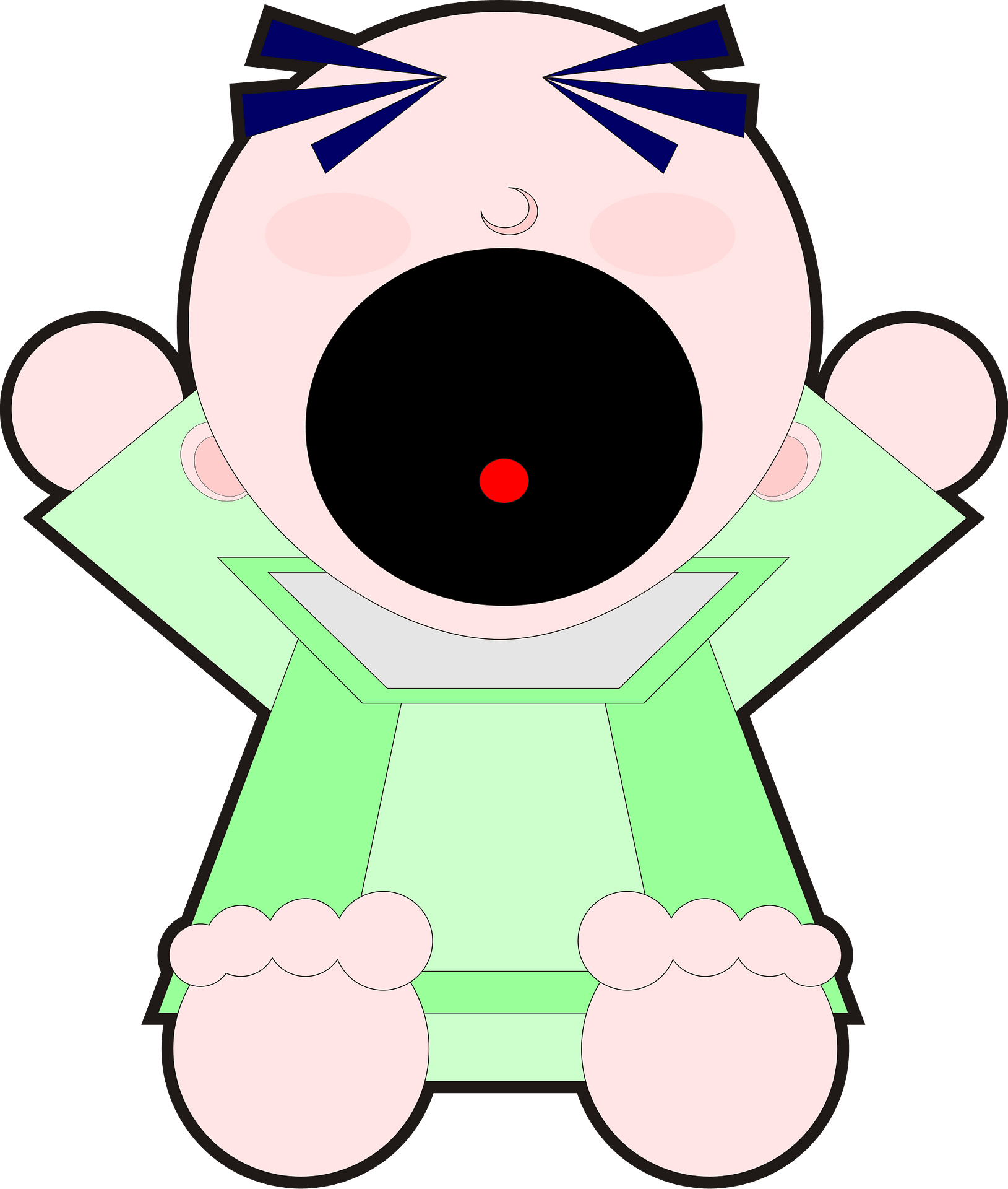 Crying Baby Cartoon Illustration - Free Vector Clipart