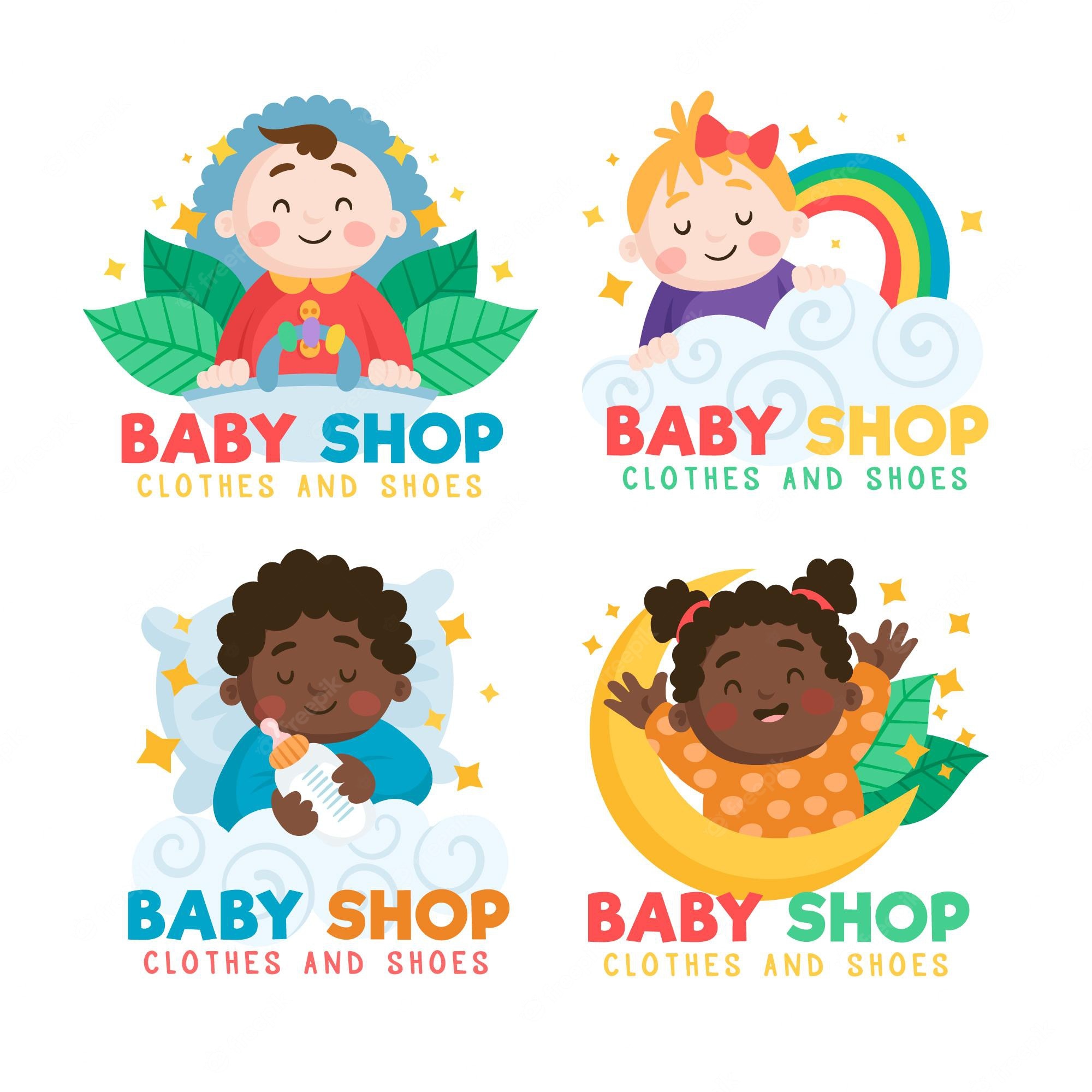 Baby Shop Logo Collection - Diverse & Playful Branding for Kids’ Clothing & Shoes