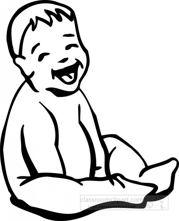 black and white baby - Clip Art Library