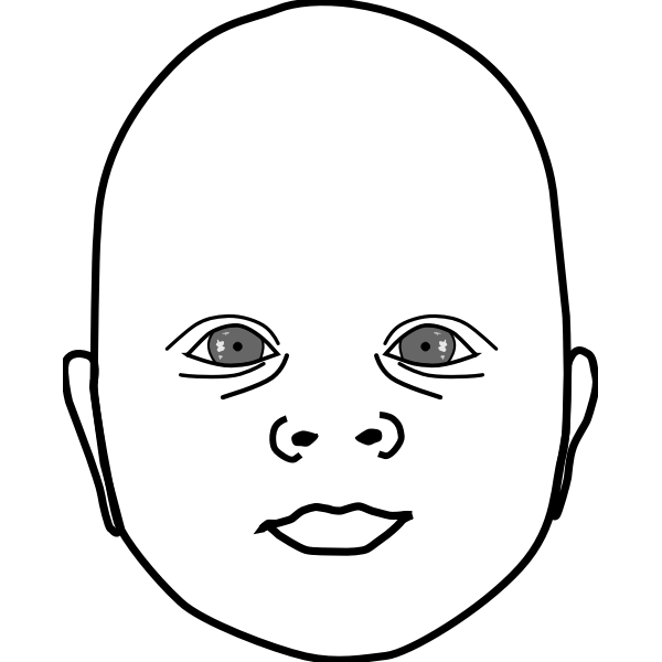 Two gray, glossy eyes with black pupils and white highlights on a black background.