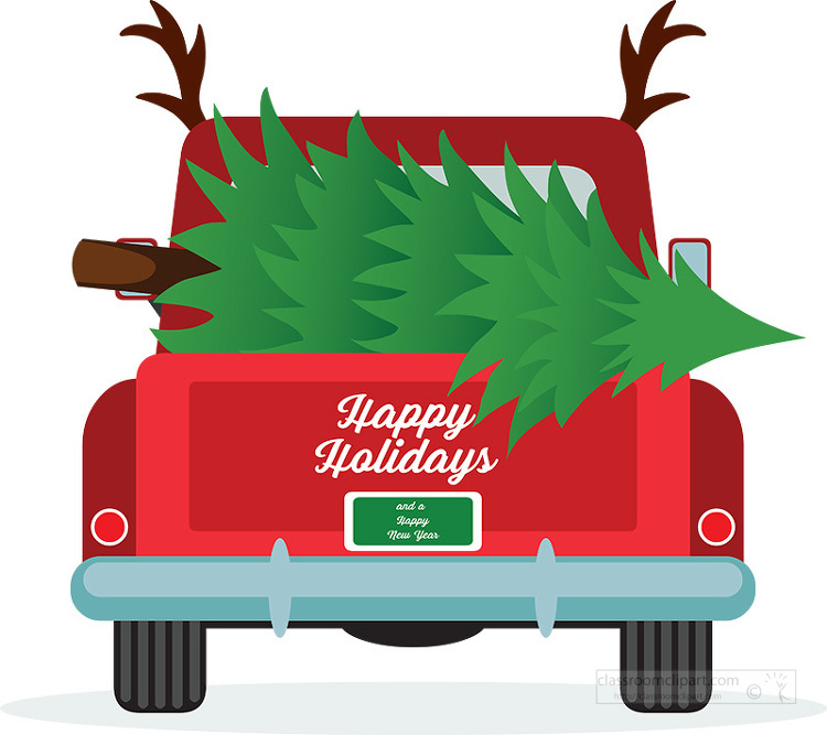 Watercolor Christmas Truck Clipart Clip Art Library