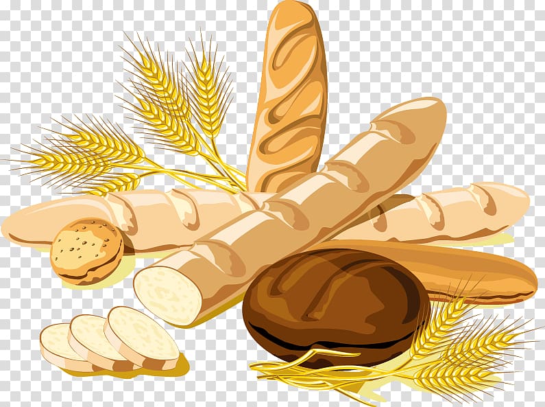 Fresh Baked Bread Varieties - Artisan Loaves & Wheat Ears Illustration