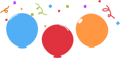 Festive Balloons with Confetti - Celebration Clipart