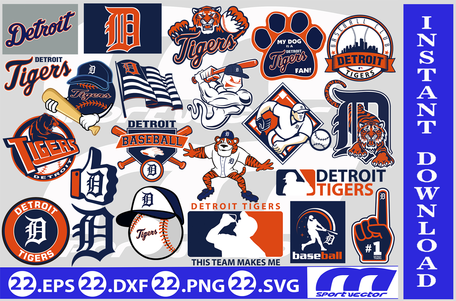 Detroit Tigers D Logo drawing free image download
