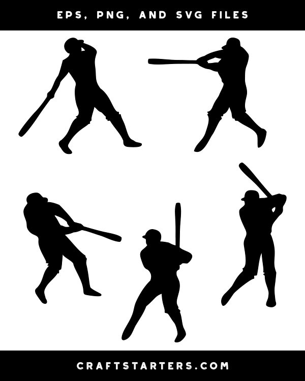 Baseball Player Silhouette Clipart - EPS, PNG, SVG Downloads