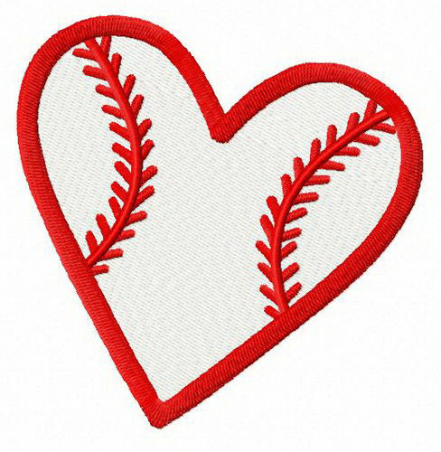 Baseball Heart Embroidery Design - Sports Love Patch for Apparel & Crafts