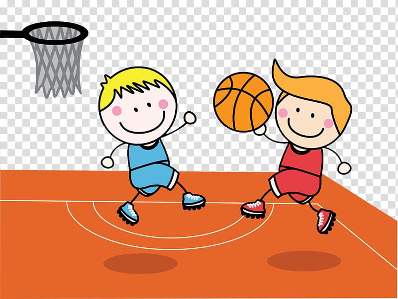 little kids playing basketball clipart