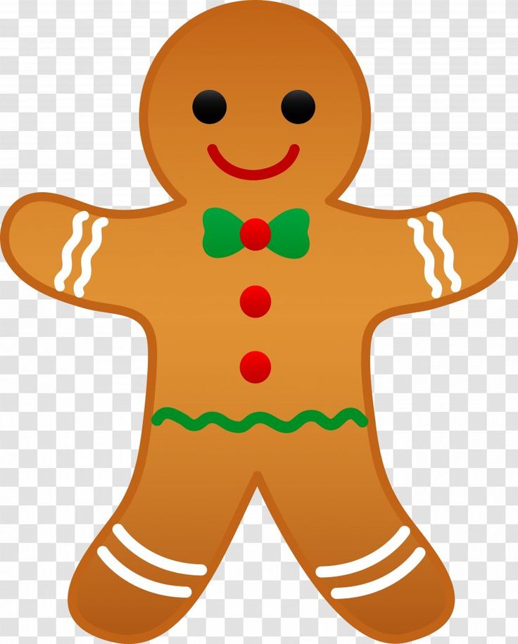 Festive Gingerbread Man Clipart - Free Download for Holiday Projects