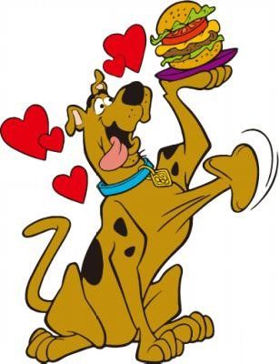 Scooby-Doo Loving a Giant Burger - Fun Cartoon Clipart