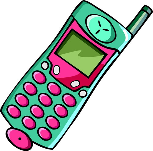 Retro Mobile Phone Illustration - Vintage Cellphone Clipart