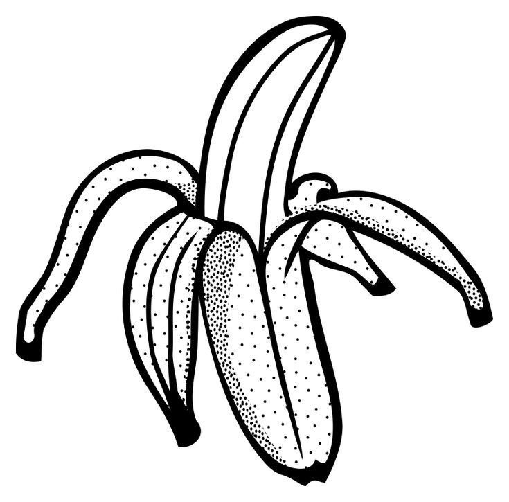 Banana Fruit Outline Banana Banana Banana - Banana White Vector - Clip ...