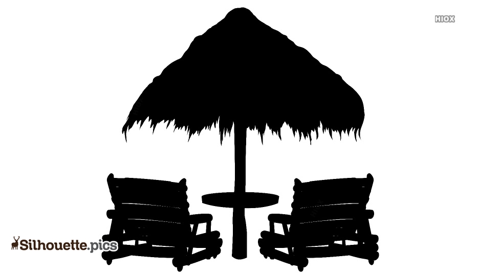 Beach Lounge Set Silhouette - Relaxation & Vacation Design Element