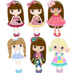 Adorable Cartoon Dolls Collection - Free Illustration for Kids’ Content