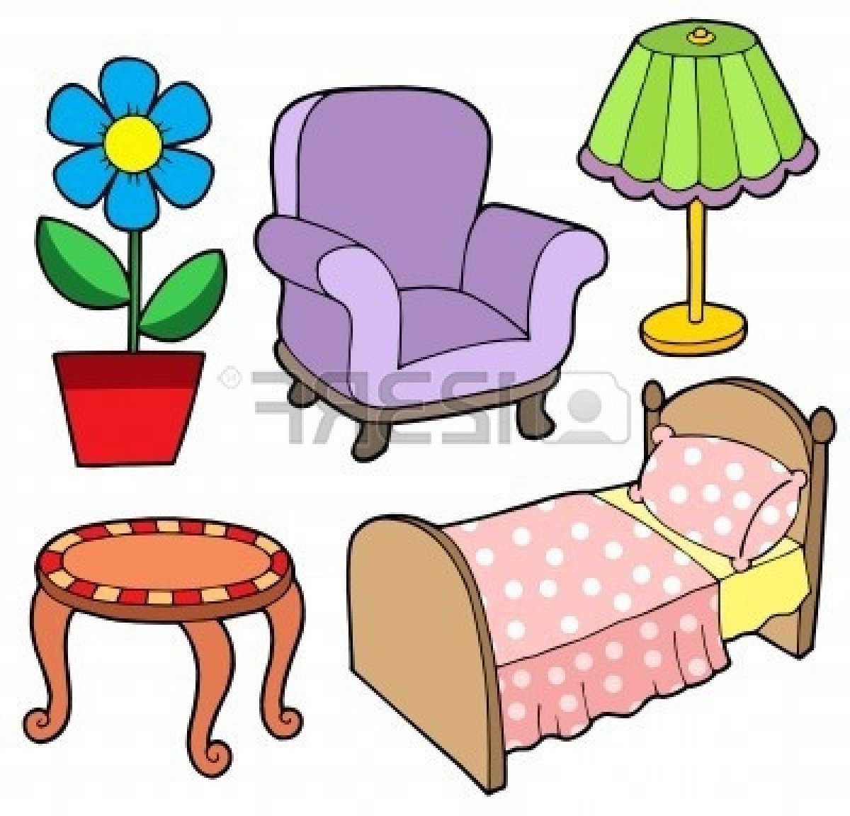 Cute Kids Bedroom Furniture Clipart - Free Download & Usage
