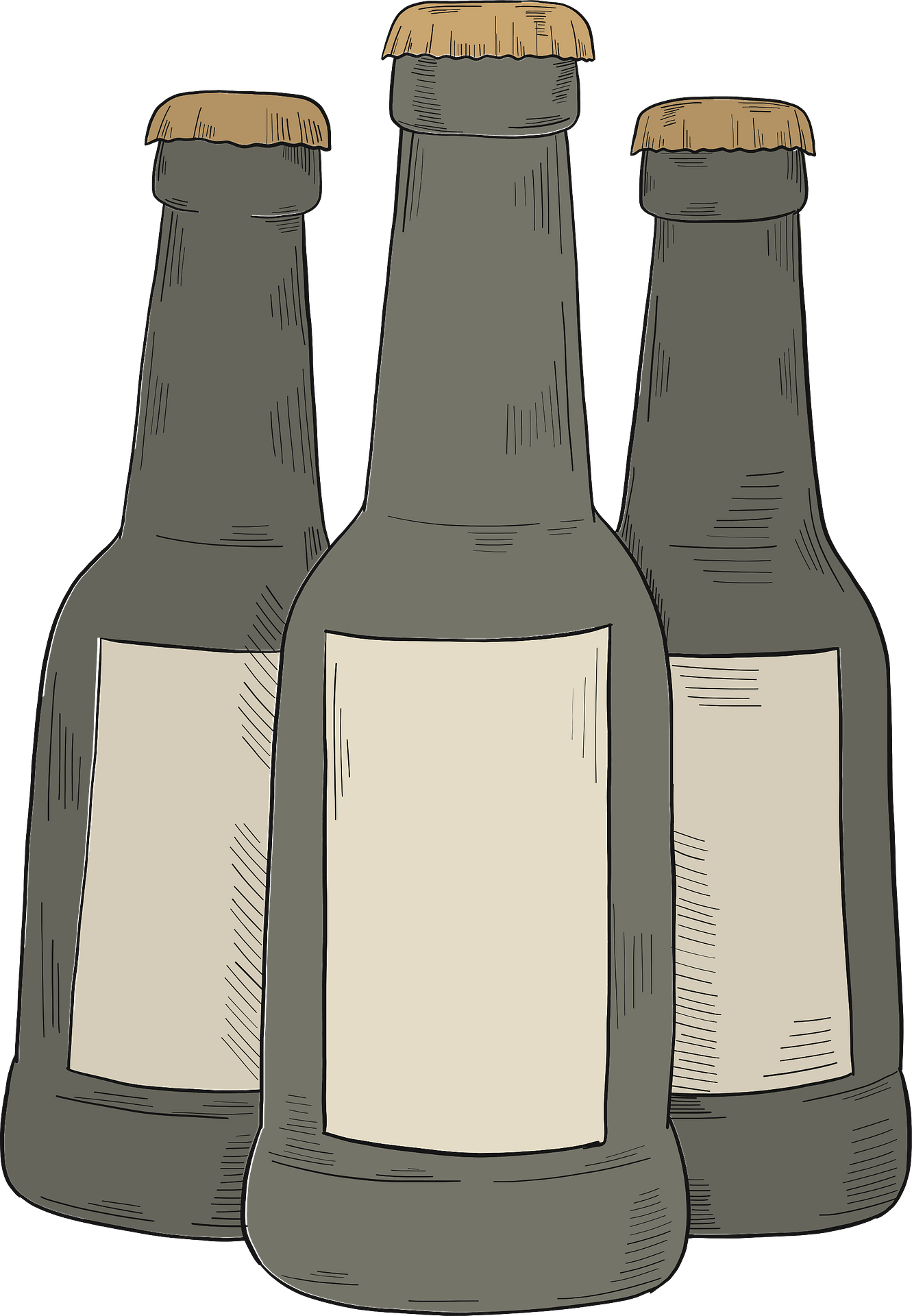 Green Fresh And Cute Beer Bottle Drawing Drink Illustration Free  Illustration | PSD Free Download - Pikbest