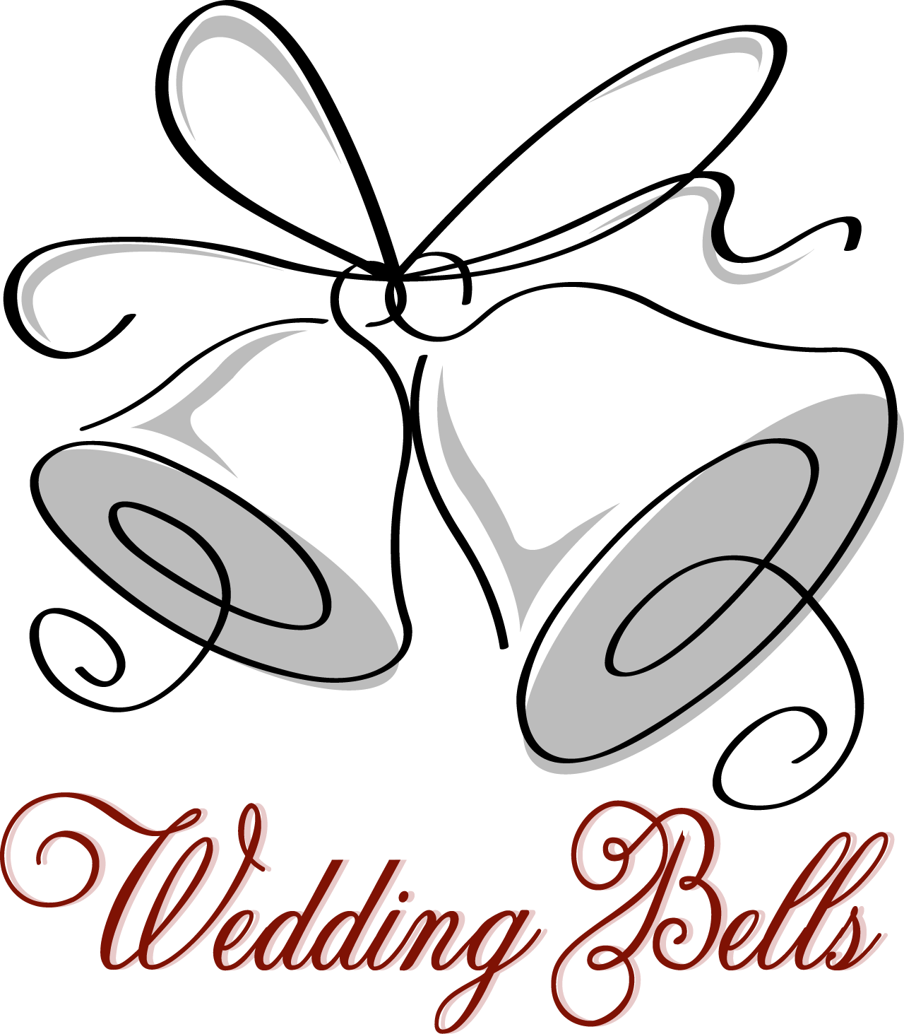 Black And White Wedding Bells Clip Art - Wedding Images In Line - Clip ...