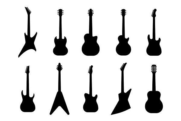 guitar outlines - Clip Art Library