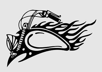 Tribal Flame Motorcycle Graphic - Custom Bike Art & Decal Design