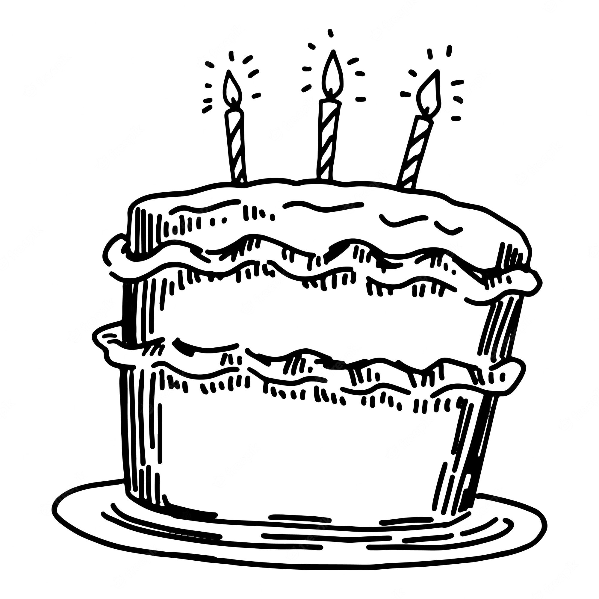 outline pic of a cake - Clip Art Library
