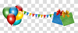 Festive Party Decorations - Balloons, Bunting & Gift Boxes