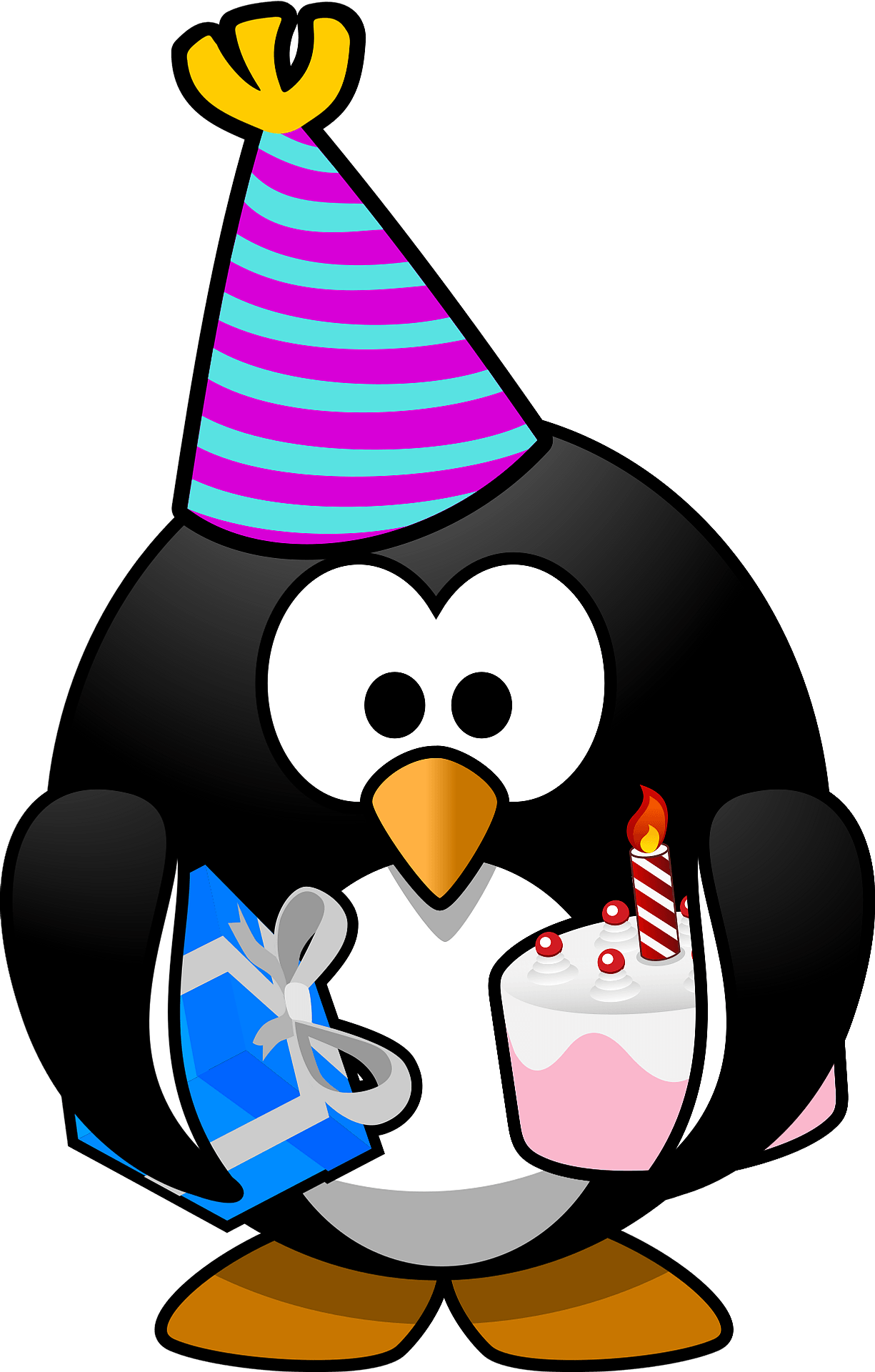 Happy Birthday Penguin - Free Clipart for Celebrations