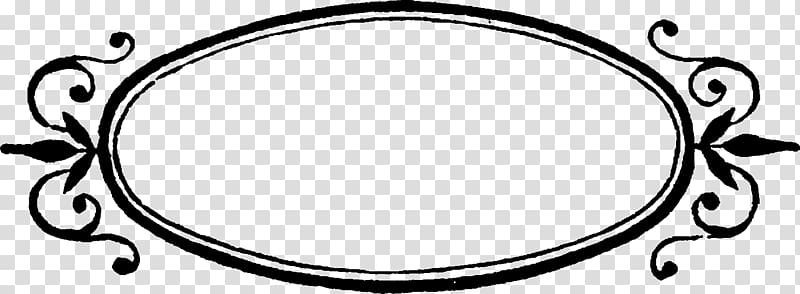 Black-and-white ornate oval frame with decorative scrollwork and leaf motifs on transparent background.