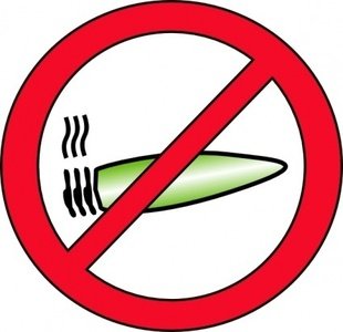 No Smoking Cannabis Sign - Visual Prohibition Symbol for Marijuana Use