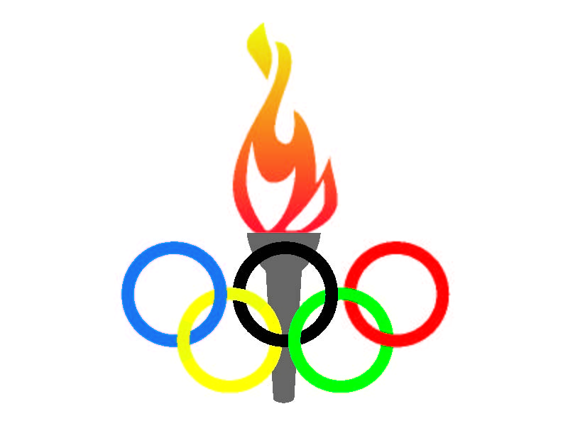 Olympic Rings and Torch Symbol - Icon of Global Sports Unity