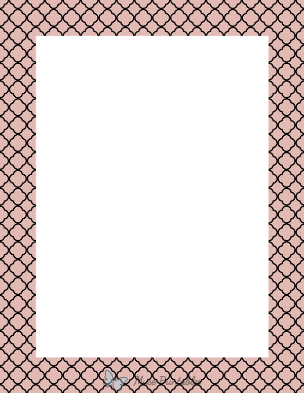 Printable Pink Quatrefoil Border Template - Free Download